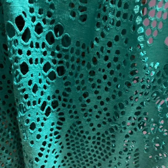 Aeropostale Turquoise Tank Top See Through Size SP Lacy Tank Top Stretchable - Picture 4 of 4